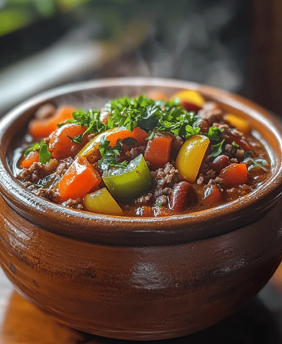 Hearty Stuffed Pepper Soup is a culinary embrace in a bowl, combining the beloved flavors of classic stuffed peppers with the comforting essence of soup. This dish is a celebration of fresh ingredients, bringing together vibrant bell peppers, savory ground meat, and a rich, tomato-based broth that warms the soul. Perfect for busy weeknights or cozy family gatherings, this soup is not only delicious but also nourishing, making it an ideal choice for families looking to share a wholesome meal.