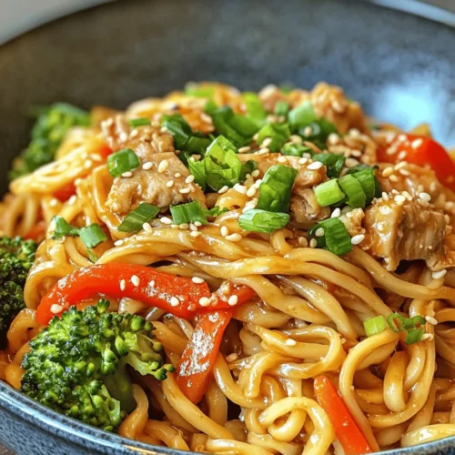 If you're looking for a quick, flavor-packed meal that can easily become a family favorite, look no further than Easy Spicy Pork Noodles. This delightful dish combines the savory richness of tender pork with the satisfying chewiness of egg noodles, all enveloped in a harmonious blend of spices and sauces. Perfect for busy weeknights or casual gatherings, this recipe stands out for its ability to deliver bold flavors without the fuss.