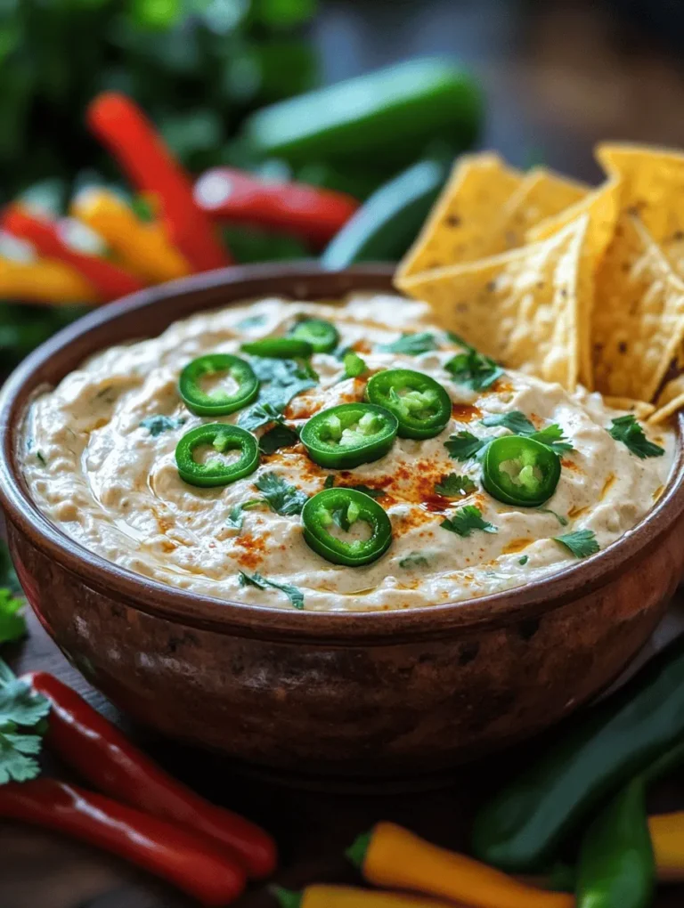 Dips have long been a staple of social gatherings and casual dining experiences, serving as the perfect accompaniment to an array of snacks and bites. Whether it's a lively game day, a summer barbecue, or a cozy movie night, a delicious dip can elevate the atmosphere and keep guests coming back for more. Among the myriad of options available, the Spicy & Creamy Jalapeno Dream Dip stands out as a true crowd-pleaser, enticing taste buds with its rich, creamy texture and delightful kick of heat.