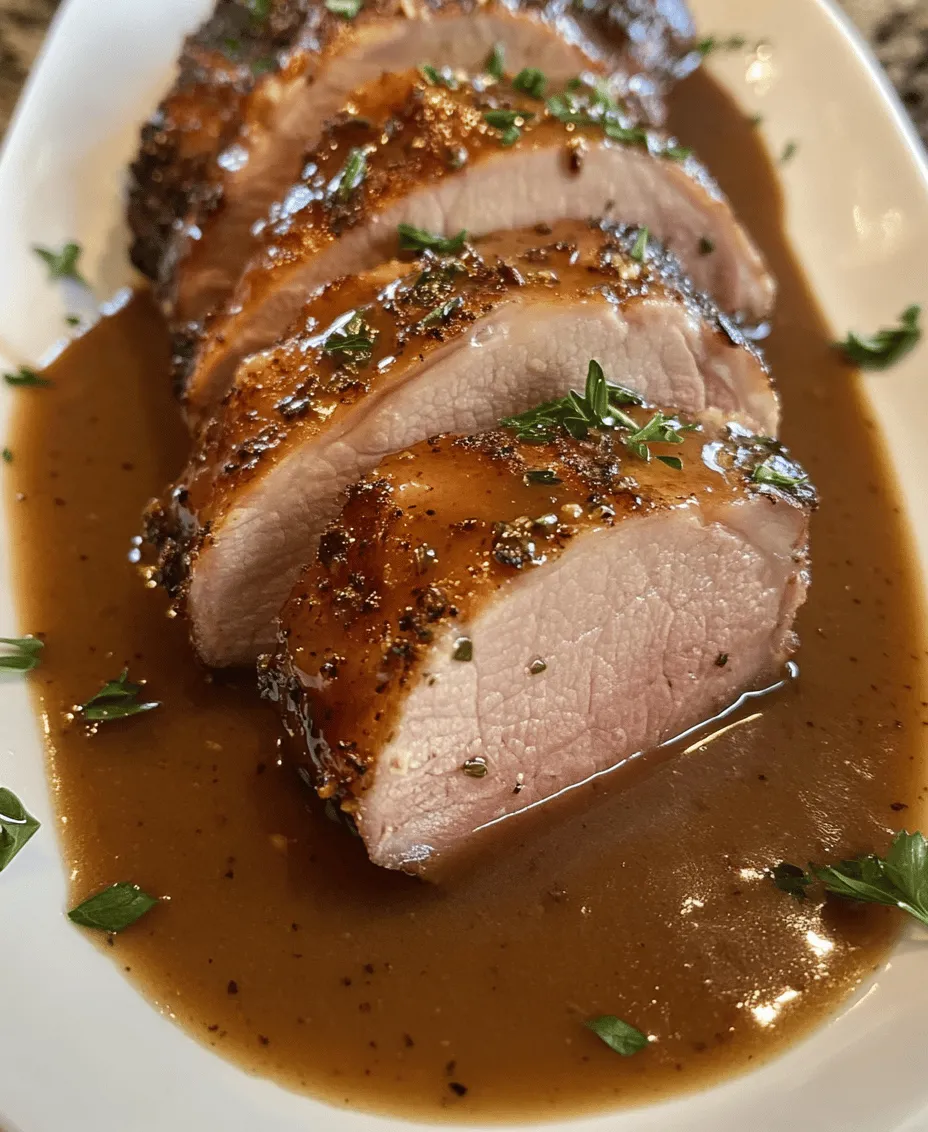 Introducing a delightful culinary experience, the Savory Roasted Pork Loin with Rich Gravy is a dish that brings comfort and flavor to any dining table. This recipe not only showcases tender pork loin, perfectly roasted to juicy perfection, but it also features a rich, flavorful gravy that elevates the entire meal. Ideal for family gatherings, special occasions, or even a cozy weekend dinner, this pork loin recipe is easy to follow and guarantees delicious results. The combination of succulent meat and savory gravy makes this dish a staple in many households, often becoming the centerpiece of memorable feasts.