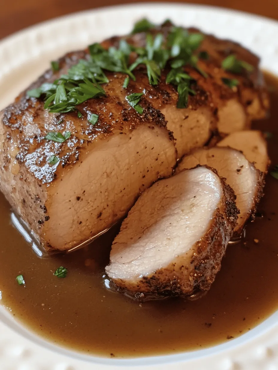 Introducing a delightful culinary experience, the Savory Roasted Pork Loin with Rich Gravy is a dish that brings comfort and flavor to any dining table. This recipe not only showcases tender pork loin, perfectly roasted to juicy perfection, but it also features a rich, flavorful gravy that elevates the entire meal. Ideal for family gatherings, special occasions, or even a cozy weekend dinner, this pork loin recipe is easy to follow and guarantees delicious results. The combination of succulent meat and savory gravy makes this dish a staple in many households, often becoming the centerpiece of memorable feasts.