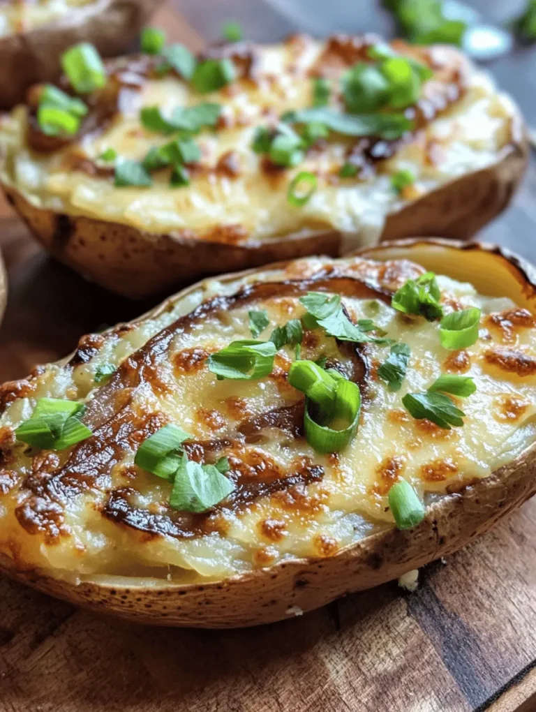 French Onion Twice Baked Potatoes combine the creamy, comforting essence of twice-baked potatoes with the rich flavors of French onion soup. This indulgent recipe is perfect for a cozy family dinner or as a standout side dish for special occasions. If you’re looking to elevate your potato game, this recipe is not only delicious but also visually appealing, making it a wonderful addition to any table. In this article, we will explore the detailed steps to create this delicious dish, along with insights into the ingredients and tips for achieving the best results.