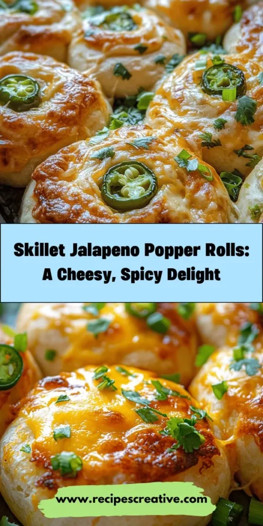 Discover a new twist on a classic favorite with Skillet Jalapeno Popper Rolls! These irresistible rolls combine the creamy, spicy flavor of traditional jalapeno poppers with soft, gooey bread that's perfect for sharing. Easy to customize and packed with flavor, they make the ideal appetizer for any gathering. Pair them with your favorite dipping sauce and enjoy a delightful explosion of taste! #JalapenoPoppers #Appetizers #ComfortFood #RecipeIdeas #Foodie