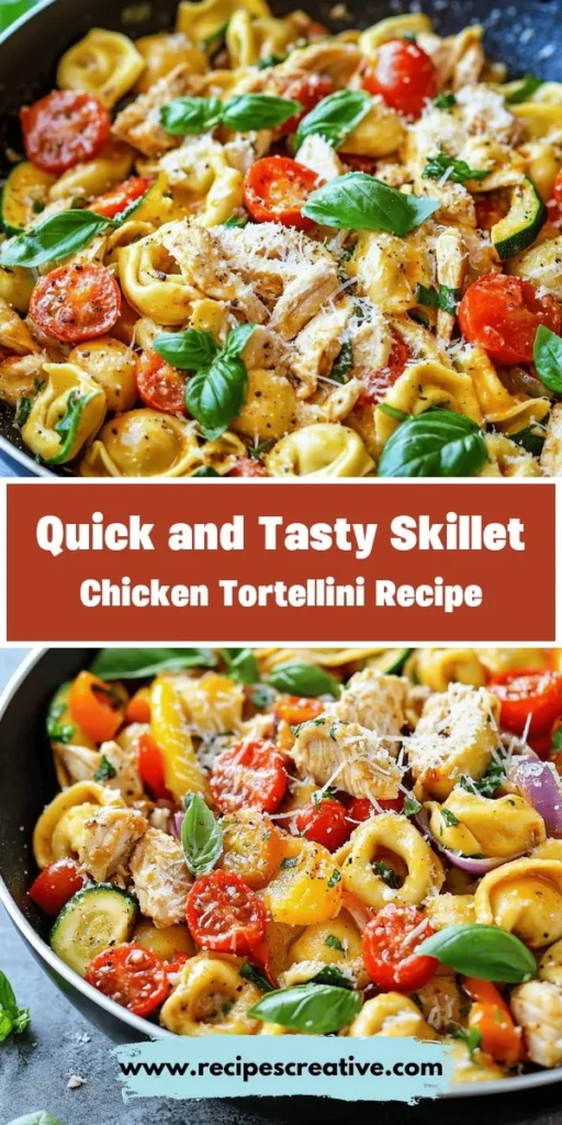 Discover the delicious ease of Skillet Chicken Tortellini Delight, perfect for busy weeknights! This quick meal combines tender chicken, cheesy tortellini, and vibrant veggies for a family-friendly dish that's as nutritious as it is scrumptious. With simple preparation steps and customizable options, you'll have a satisfying dinner ready in no time. Elevate your mealtime with this flavorful creation! #SkilletChickenTortellini #QuickMeals #FamilyDinner #RecipeIdeas #HealthyEating #PastaLovers #WeeknightMeals