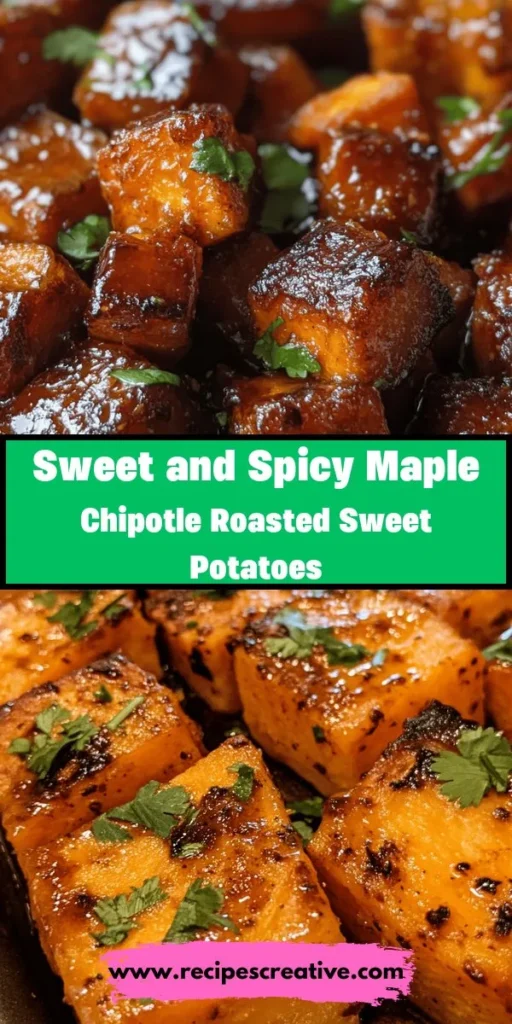 Discover the deliciousness of Maple Chipotle Roasted Sweet Potatoes! This recipe blends the natural sweetness of sweet potatoes with the smoky heat of chipotle and the richness of maple syrup, creating a unique and flavorful side dish. Not only are sweet potatoes nutritious, packed with vitamins A and C, but they're also high in fiber. Perfect for any meal, this dish is sure to impress! Try it today and share your creations! #SweetPotatoes #HealthyRecipes #Foodie #MapleChipotle #RoastedVegetables