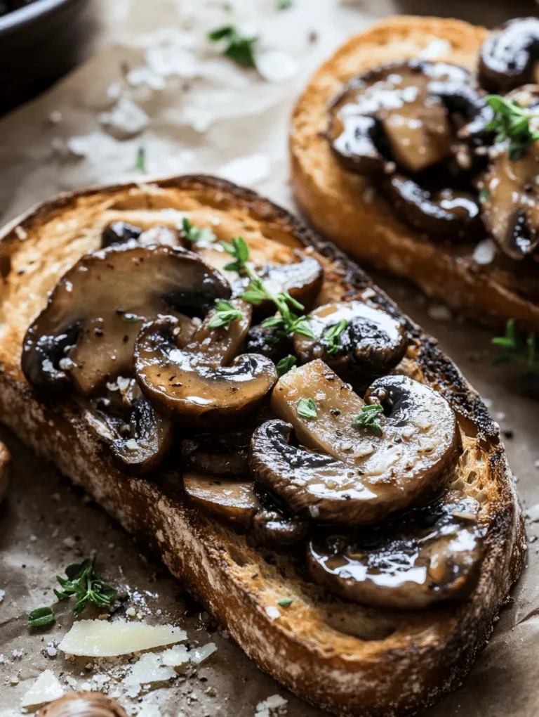 Savory garlic mushroom toast is a delightful dish that perfectly marries rich flavors and satisfying textures, making it a must-try for any culinary enthusiast. This versatile recipe shines as an appetizer, can serve as a light meal, or function as a delicious snack at any time of day. The combination of sautéed mushrooms, aromatic garlic, and fresh herbs atop a perfectly toasted slice of rustic bread creates a symphony of taste that is both comforting and elegant.