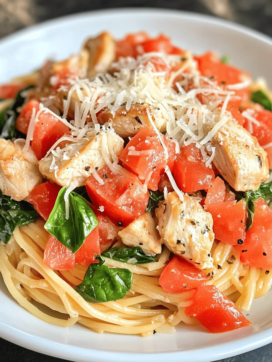 Tomato Spinach Chicken Spaghetti is more than just a meal; it's a culinary experience. At its core, this dish is a delightful combination of al dente pasta, protein-rich chicken, and nutrient-dense vegetables. The interplay of flavors and textures creates a dish that is both comforting and invigorating.