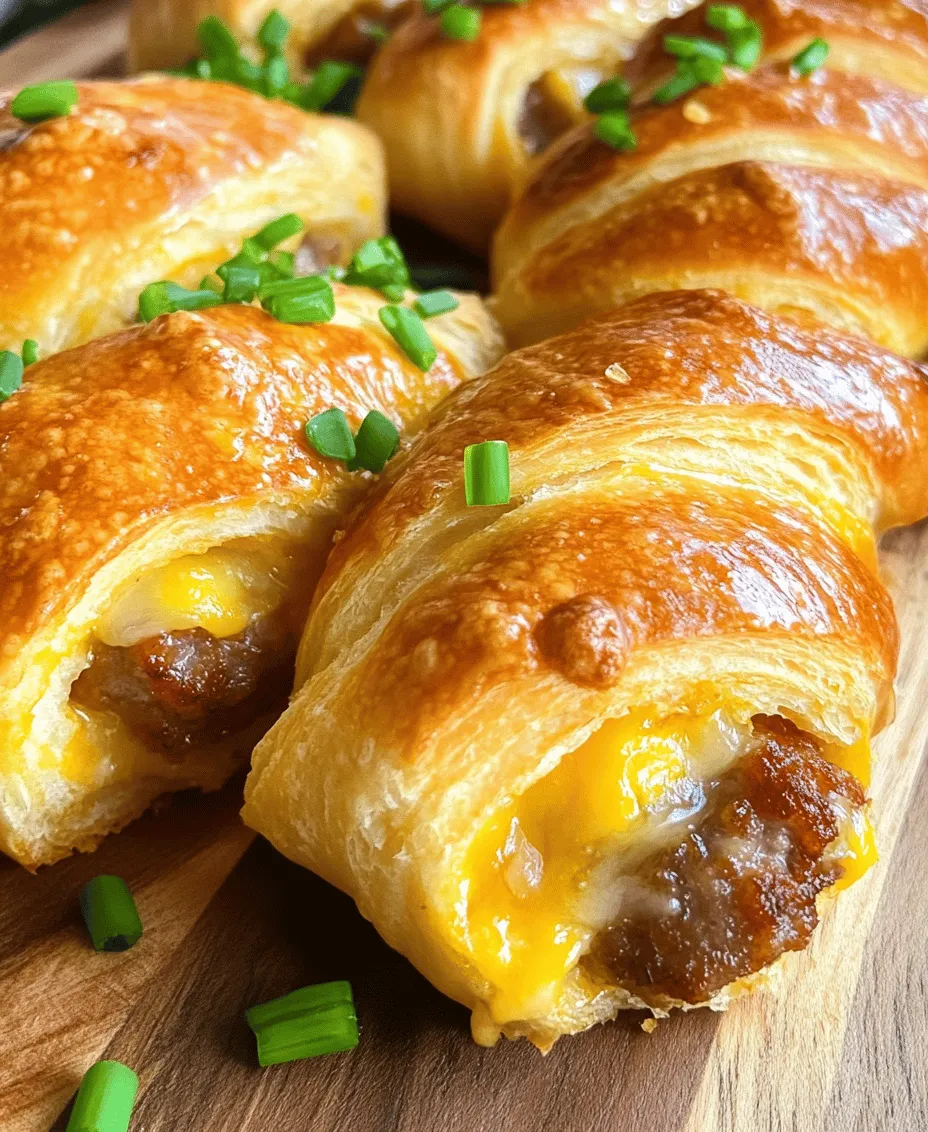 Breakfast is often hailed as the most important meal of the day, and for good reason. It sets the tone for the hours ahead, providing the energy needed to tackle the challenges of the day. Among the multitude of breakfast options, <strong>Breakfast Pigs in a Blanket</strong> have emerged as a delightful favorite. This dish artfully combines the savory flavors of breakfast sausage with the buttery, flaky goodness of crescent roll dough, making it a perfect choice for both busy mornings and leisurely brunch gatherings.” /></p>
</p>
<h3>Preheating the Oven and Preparing the Baking Sheet</h3>
</p>
<p>To achieve that perfect golden crust on your breakfast pigs in a blanket, start by preheating your oven to 375°F (190°C). This temperature is ideal for baking the crescent roll dough to a light, flaky finish while ensuring the sausage is cooked thoroughly. While the oven is heating up, prepare your baking sheet by lining it with parchment paper or a silicone baking mat. This not only prevents sticking but also makes for an easier clean-up afterward. If you don’t have parchment paper, a light spray of cooking oil will suffice to keep the pigs from sticking to the pan.</p>
</p>
<h3>Cooking and Cooling the Sausage</h3>
</p>
<p>For this recipe, you can use either pre-cooked sausages or raw sausage links, depending on your preference. If you choose raw sausage, cook the links in a skillet over medium heat until they are browned and fully cooked through, which usually takes about 8-10 minutes. Make sure to turn them occasionally for even cooking. Once cooked, transfer the sausages to a plate lined with paper towels to absorb any excess grease. Allow them to cool for a few minutes before handling, as this will make the assembly process easier and safer.</p>
</p>
<h3>Unrolling and Preparing the Crescent Roll Dough</h3>
</p>
<p>Once your sausages have cooled, it’s time to work with the crescent roll dough. Open the package of dough and carefully unroll it onto a clean, flat surface. You will notice that the dough is pre-scored into triangles, which makes it easy to separate. Gently pinch the seams of the dough to ensure there are no gaps, as this will help keep the filling inside during baking. If you like your pigs in a blanket extra cheesy, now is the perfect time to add a slice of cheese to each triangle before placing the sausage on top.</p>
</p>
<h3>Whisking the Egg Mixture and Its Significance</h3>
</p>
<p>In a small bowl, crack 1-2 eggs (depending on how many breakfast pigs in a blanket you are making) and whisk them together until the yolks and whites are well combined. This egg wash serves two primary purposes: first, it helps the dough achieve a beautiful golden-brown color when baked, and second, it acts as a glue to keep the dough wrapped around the sausage. Using a pastry brush, lightly brush the egg mixture over each assembled pig in a blanket before baking. This step is crucial for that appealing finish.</p>
</p>
<h3>Detailed Assembly Instructions for Optimal Results</h3>
</p>
<p>Now comes the fun part—assembly! Take a piece of the crescent roll dough and place a sausage link near the wider end of the triangle. If you’re adding cheese, make sure it’s positioned beneath the sausage. Carefully roll the dough around the sausage, starting from the wider end and rolling toward the point. Press gently to seal the edges and ensure that the sausage is fully wrapped. Place each assembled pig in a blanket seam-side down on your prepared baking sheet, leaving a little space between each piece to allow for expansion during baking.</p>
</p>
<h3>Baking Tips for Achieving a Perfect Golden Finish</h3>
</p>
<p>Once all your breakfast pigs in a blanket are assembled and placed on the baking sheet, it’s time to pop them in the oven. Bake for about 12-15 minutes, or until the dough is golden brown and cooked through. Keep an eye on them towards the end of the baking time to ensure they don’t over-brown. For an extra touch of flavor, consider sprinkling some garlic powder or everything bagel seasoning on top before baking. This simple addition can elevate the flavor profile of your dish significantly!</p>
</p>
<h3>Tips for Perfecting Your Breakfast Pigs in a Blanket</h3>
</p>
<p><strong>Suggestions for Variations and Add-Ins</strong></p>
</p>
<p>One of the best features of the breakfast pigs in a blanket recipe is its versatility. You can easily customize it to match your taste preferences or dietary needs. Here are a few ideas to consider:</p>
</p>
<p>– <strong>Vegetable Additions</strong>: Try adding thin slices of bell pepper, onion, or even spinach alongside the sausage. This not only adds flavor but also boosts the nutritional value.</p>
<p>– <strong>Different Cheese Blends</strong>: Experiment with various cheeses, such as cheddar, mozzarella, or pepper jack, to find your perfect flavor combination.</p>
<p>– <strong>Spicy Twist</strong>: For those who enjoy heat, consider using spicy sausage or adding jalapeño slices for an extra kick.</p>
</p>
<p><strong>Potential Side Dishes That Complement the Pigs in a Blanket</strong></p>
</p>
<p>To round out your breakfast or brunch, consider serving your pigs in a blanket with fresh fruit, such as berries or melon, to add some sweetness and balance. A side of yogurt can provide a creamy contrast, while a simple mixed green salad can add freshness to your meal.</p>
</p>
<p><strong>Storage and Reheating Recommendations for Leftovers</strong></p>
</p>
<p>If you find yourself with leftovers, don’t worry; breakfast pigs in a blanket reheat well. Store any uneaten pigs in an airtight container in the refrigerator for up to three days. To reheat, place them in a preheated oven at 350°F (175°C) for about 10 minutes or until warmed through. This method will help maintain the crispiness of the dough. Alternatively, you can microwave them for 30-60 seconds, but be aware that this may result in a softer texture.</p>
</p>
<h3>Nutritional Information</h3>
</p>
<p>Understanding the nutritional content of your breakfast pigs in a blanket can help you make informed decisions about your meals. A typical serving (one pig in a blanket) contains approximately:</p>
</p>
<p>– <strong>Calories</strong>: 180-220 (depending on the sausage and cheese used)</p>
<p>– <strong>Protein</strong>: 8-10 grams</p>
<p>– <strong>Fat</strong>: 10-15 grams</p>
<p>– <strong>Carbohydrates</strong>: 15-20 grams</p>
</p>
<p>This recipe can fit into a balanced diet, especially when paired with fresh fruits or vegetables. The protein from the sausage and cheese helps keep you satiated, while the carbohydrates from the crescent roll provide energy.</p>
</p>
<h3>Serving Suggestions</h3>
</p>
<p>Breakfast pigs in a blanket are perfect for various occasions. Here are some ideas on how to serve them:</p>
</p>
<p>– <strong>Brunch Gatherings</strong>: Serve alongside a refreshing mimosa or a warm cup of coffee for an inviting brunch spread.</p>
<p>– <strong>Breakfast Parties</strong>: These are great finger foods for breakfast potlucks or gatherings. They are easy to grab and eat and can be enjoyed warm or at room temperature.</p>
<p>– <strong>Snacks</strong>: They also make for a delightful snack option for kids and adults alike. Pair them with a dipping sauce for an extra layer of flavor.</p>
</p>
<p><strong>Suggestions for Dipping Sauces or Sides That Pair Well with the Dish</strong></p>
</p>
<p>Consider serving your pigs in a blanket with a variety of dipping sauces, such as:</p>
</p>
<p>– <strong>Honey Mustard</strong>: The sweetness complements the savory sausage perfectly.</p>
<p>– <strong>Spicy Ketchup</strong>: Adds a kick and enhances the overall flavor.</p>
<p>– <strong>Creamy Ranch Dressing</strong>: For a cool and refreshing contrast.</p>
</p>
<h3>Conclusion</h3>
</p>
<p>Preparing and enjoying breakfast pigs in a blanket is a delightful experience that combines simplicity with flavor. This recipe is not only easy to make but also highly versatile, allowing you to tailor it to your taste preferences. Whether you are serving them at a brunch gathering, for a cozy family breakfast, or simply enjoying them as a snack, these little bundles of joy are sure to impress.</p>
</p>
<p>The joy of creating and sharing this dish with family and friends is what makes it truly special. So gather your ingredients, follow the instructions, and indulge in the deliciousness of breakfast pigs in a blanket. They are a must-try for breakfast enthusiasts, and once you make them, you’ll likely find them becoming a regular feature on your breakfast table.</p>
<div id=