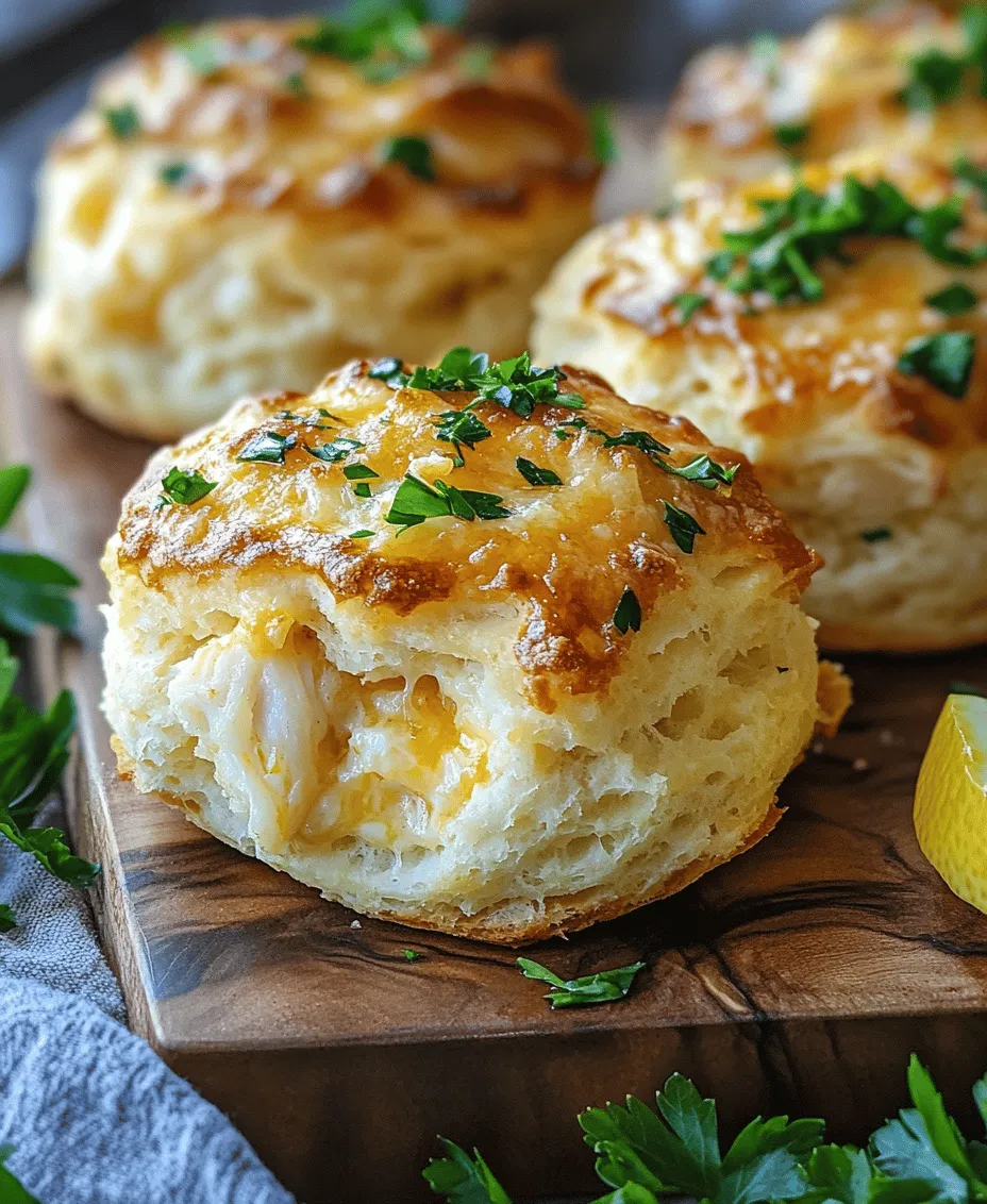 Crab Stuffed Cheddar Bay Biscuits with Lemon Butter represent the epitome of indulgent comfort food, combining the savory richness of fresh crab meat with the buttery, cheesy goodness of Cheddar Bay biscuits. This delightful dish is a harmonious blend of flavors and textures that elevate any meal, whether served as an appetizer, a side, or even as a main dish. The combination of lump crab meat and sharp cheddar cheese encased in a warm, flaky biscuit, finished off with a zesty lemon butter drizzle, creates a gastronomic experience that is hard to resist.