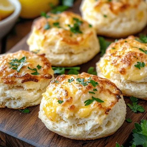 Crab Stuffed Cheddar Bay Biscuits with Lemon Butter represent the epitome of indulgent comfort food, combining the savory richness of fresh crab meat with the buttery, cheesy goodness of Cheddar Bay biscuits. This delightful dish is a harmonious blend of flavors and textures that elevate any meal, whether served as an appetizer, a side, or even as a main dish. The combination of lump crab meat and sharp cheddar cheese encased in a warm, flaky biscuit, finished off with a zesty lemon butter drizzle, creates a gastronomic experience that is hard to resist.