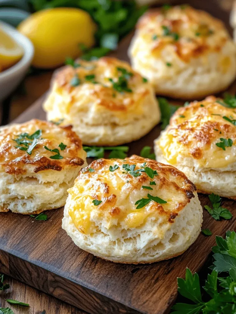 Crab Stuffed Cheddar Bay Biscuits with Lemon Butter represent the epitome of indulgent comfort food, combining the savory richness of fresh crab meat with the buttery, cheesy goodness of Cheddar Bay biscuits. This delightful dish is a harmonious blend of flavors and textures that elevate any meal, whether served as an appetizer, a side, or even as a main dish. The combination of lump crab meat and sharp cheddar cheese encased in a warm, flaky biscuit, finished off with a zesty lemon butter drizzle, creates a gastronomic experience that is hard to resist.