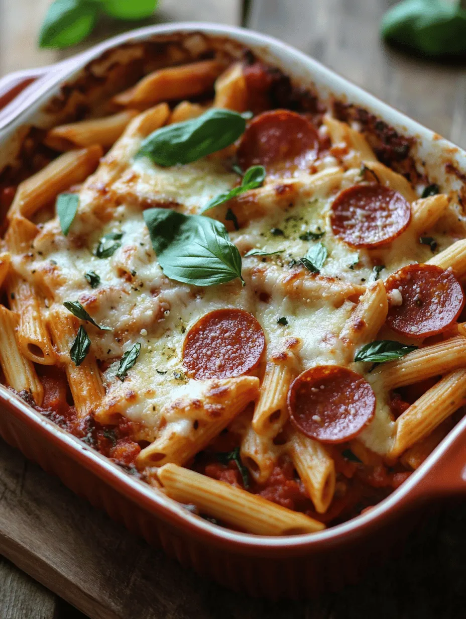 Pepperoni Pasta Bake is a delicious and hearty dish that brings together the beloved flavors of pizza and pasta in a single, comforting meal. Imagine tender pasta enveloped in a rich, savory sauce, topped with pepperoni and melted cheese, all baked to perfection. This dish is not just an indulgent treat; it embodies the essence of comfort food, offering warmth and satisfaction in every bite.