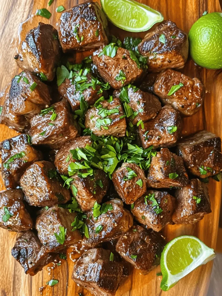 Savory steak bites are a culinary delight that seamlessly combine rich flavors with quick, easy preparation, making them the perfect dish for both weeknight dinners and entertaining guests. These tender morsels of steak, enhanced by a luscious garlic butter sauce, offer a satisfying experience that caters to a variety of palates. Imagine succulent chunks of steak, seared to perfection, glistening with a buttery garlic glaze – it’s an irresistible dish that’s sure to please.