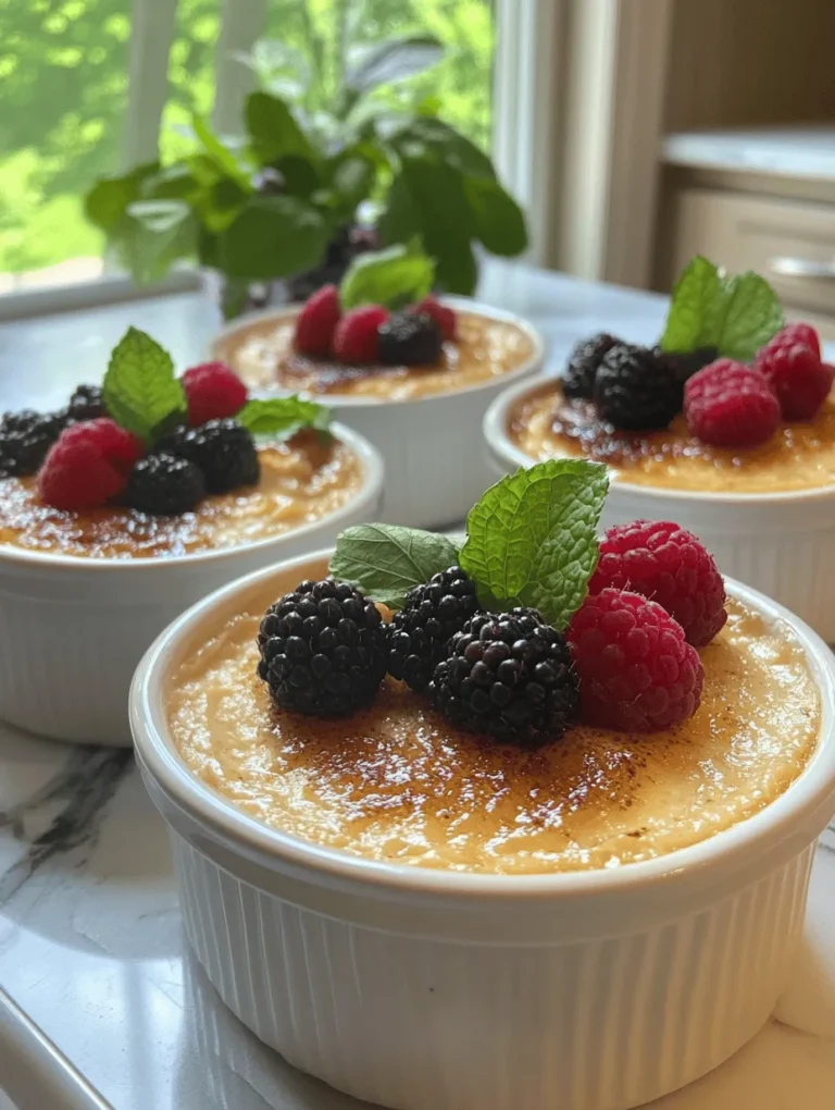 To create a remarkable Vanilla Bean Crème Brûlée, understanding the role of each ingredient is crucial. Each component contributes to the overall flavor and texture of the dessert, and knowing how they interact can elevate your culinary skills.