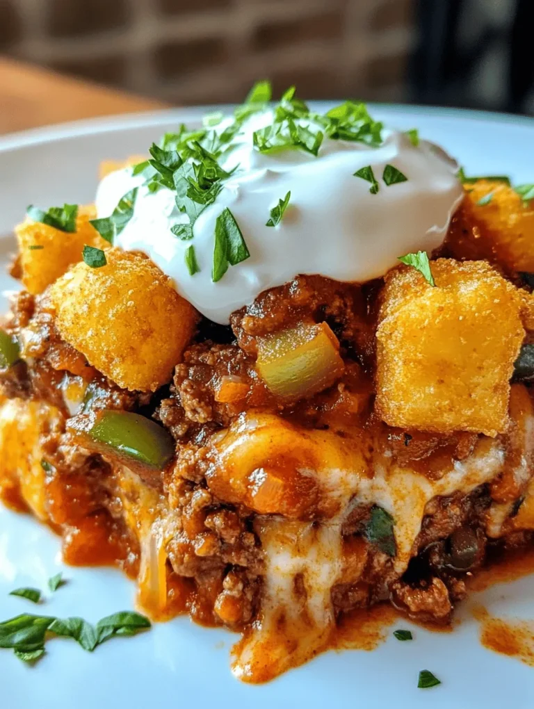 When it comes to comfort food, few things can evoke as much nostalgia as a hearty casserole. These one-dish wonders are not only easy to prepare, but they also deliver on flavor and warmth, making them perfect for family dinners or gatherings with friends. One dish that beautifully combines two beloved favorites is the Sloppy Joe Tater Tot Casserole. This dish brings together the rich and tangy flavors of classic Sloppy Joes with the crispy, satisfying texture of tater tots, creating a meal that is both filling and delightful.