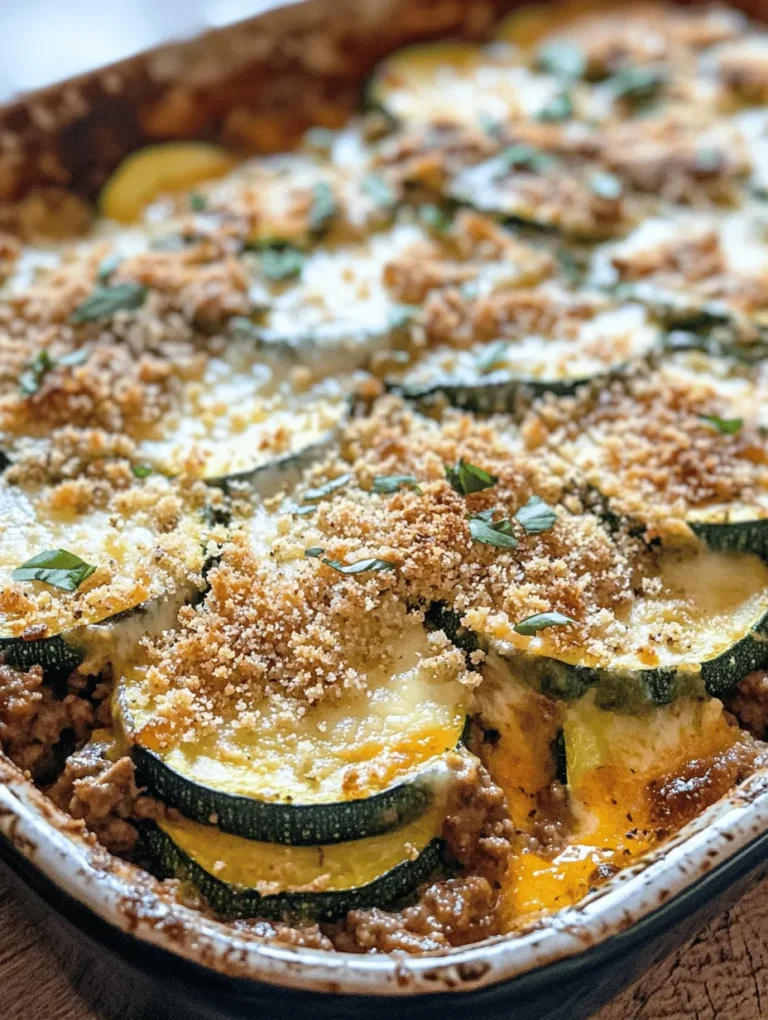 If you're searching for a dish that beautifully marries comfort, flavor, and nutrition, look no further than Cheesy Ground Beef Zucchini Delight. This delicious recipe is not only packed with taste but also offers a versatility that makes it suitable for various occasions – whether you're whipping up a weeknight dinner for the family or impressing guests at a gathering. With each bite, you will experience a delightful explosion of flavors and textures that will leave everyone asking for seconds.