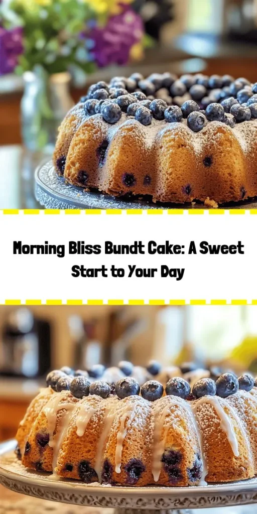 Start your day right with the Morning Bliss Bundt Cake—a delicious blend of butter, buttermilk, and fresh blueberries, all wrapped in a moist, tender crumb. Perfect for brunch or a cozy morning treat, this cake is not only visually stunning but also bursting with flavor and texture from nuts and spices. Easy to make and delightful to enjoy, it’s a recipe that promises to brighten any morning. Bake this cake for a delightful experience! #BundtCake #BreakfastCake #Baking #Blueberries #BrunchRecipes #MorningTreats