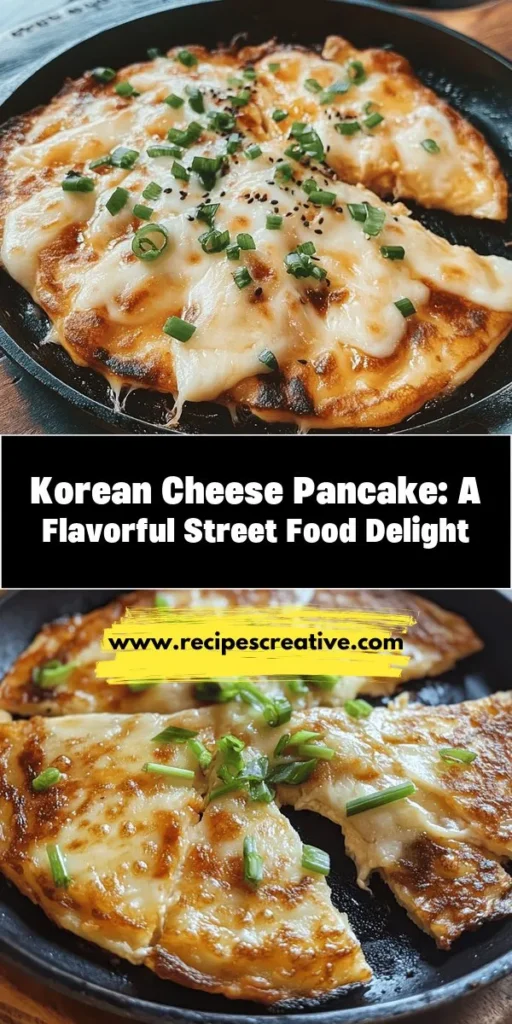 Discover the flavors of Korea with this delightful Korean Cheese Pancake recipe, also known as Cheese Hotteok. These crispy treats are filled with gooey mozzarella, green onions, and spicy kimchi, making them a perfect snack or appetizer for any time of day. Easy to make and full of vibrant textures, this dish captures the essence of Korean street food. Dive into this culinary adventure and enjoy the deliciousness of Korean cuisine at home! #KoreanFood #CheesePancake #StreetFood #ComfortFood #CookingAtHome