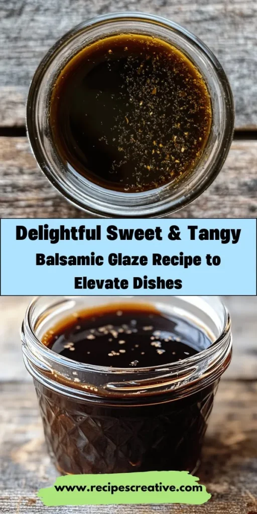 Discover the ultimate guide to making your own Sweet & Tangy Balsamic Glaze! This versatile condiment adds a delicious twist to salads, grilled veggies, meats, and even desserts. Made from high-quality balsamic vinegar and brown sugar, it's easy to prepare and enriches your dishes with a perfect balance of sweetness and acidity. Explore creative uses and health benefits while elevating your meals. Start your culinary adventure today! #BalsamicGlaze #CookingTips #HomemadeCondiments #CulinaryDelights #FlavorEnhancer