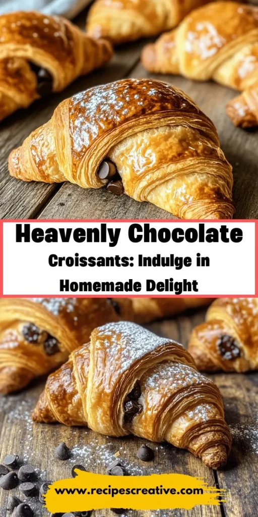 Discover the art of making heavenly chocolate croissants that are perfect for any occasion! These flaky, buttery delights are a treat you can easily create at home. With a delicious chocolate filling and a step-by-step guide, you'll impress everyone with your baking skills. Elevate your mornings or special gatherings with these decadent pastries! Ready to bake? #ChocolateCroissants #Baking #HomemadeDelights #PastryRecipes #BrunchTreats #FoodieFun