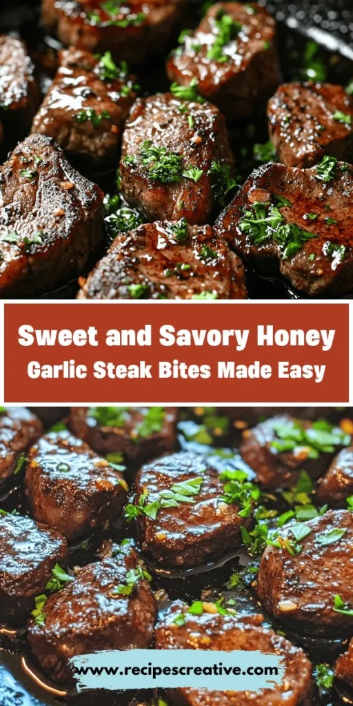 Delight in the flavors of Honey Garlic Steak Bites, a quick and savory dish that elevates any meal! This easy-to-follow recipe combines tender sirloin steak with a sweet and tangy honey garlic sauce, perfect as an appetizer or a main course. Simple yet impressive, these bites promise to impress your family and friends. Get ready to savor bursts of flavor at your next gathering! #HoneyGarlicSteakBites #EasyRecipes #DeliciousDinner #FoodieFavorites #Appetizers #SteakRecipes