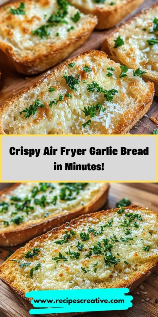Discover the ultimate side dish with crispy air fryer garlic bread! This quick and easy recipe elevates your meals, from pasta to steaks, delivering a perfect crunch and rich flavor without the excess oil. Learn how to choose the best bread, whip up the garlic butter, and customize it with herbs or cheese. In just minutes, you can enjoy homemade garlic bread that's soft inside and crispy outside. Get ready to impress your guests! #GarlicBread #AirFryerRecipes #EasySideDish #YummyFood #CookingAtHome #ComfortFood