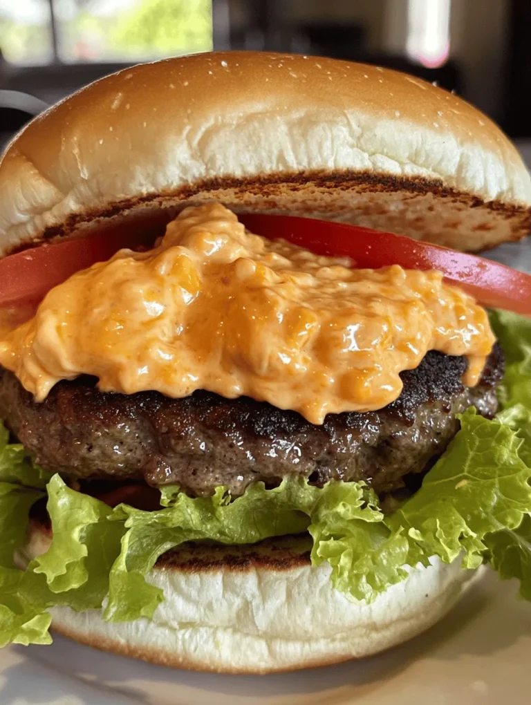 In recent years, gourmet burgers have skyrocketed in popularity, transforming home cooking into a delightful culinary adventure. Home chefs are embracing the chance to elevate their burger game, experimenting with unique flavors and ingredients that go beyond the classic beef, lettuce, and tomato combination. One such creation that has gained attention is the Pimento Cheese Bliss Burger, a mouthwatering fusion of juicy beef patties and creamy, tangy pimento cheese that promises to tantalize your taste buds.