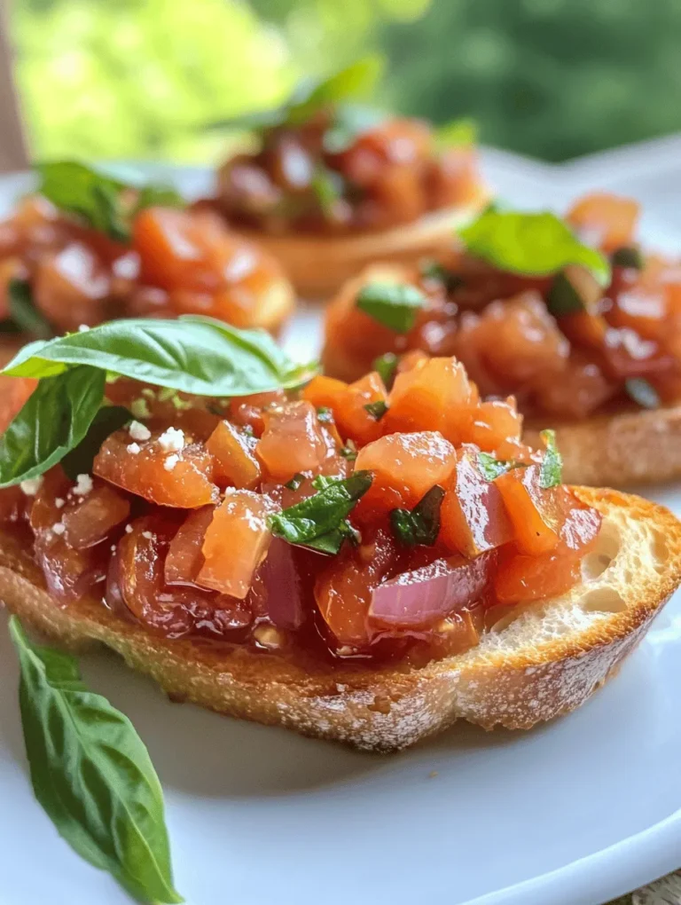 Bruschetta, a traditional Italian appetizer that has delighted taste buds for centuries, is a dish that encapsulates the essence of Italian cuisine: simplicity, quality ingredients, and vibrant flavors. Traditionally, bruschetta consists of toasted bread topped with a variety of ingredients, most commonly diced tomatoes, garlic, basil, and a drizzle of olive oil. However, we’re taking this classic dish to new heights with a unique twist: Sunkissed Tomato Jam Bruschetta.