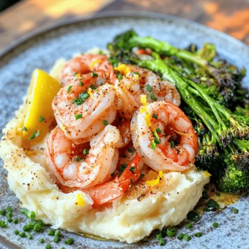 Welcome to a vibrant culinary experience that combines the fiery essence of Cajun cuisine with rich textures and flavors. The Sassy Cajun Shrimp Delight is a captivating dish that brings together succulent shrimp, creamy mashed potatoes, and perfectly roasted broccolini. This dish is not just a meal; it's a celebration of flavor, showcasing the unique characteristics of Cajun cooking while balancing the heat of spices with the smoothness of potatoes and the crispness of greens.
