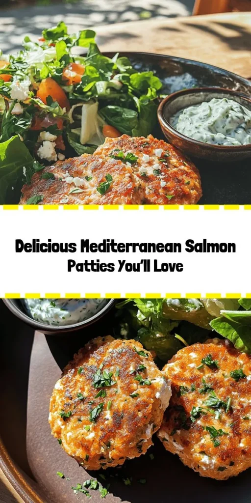 Discover the vibrant flavors of Mediterranean cuisine with these delicious Salmon Patties! Packed with omega-3s, fresh herbs, and wholesome ingredients, this easy-to-make recipe offers a nutritious meal perfect for any occasion. Whether you serve them with tzatziki or over salad, these patties are sure to impress. Dive into the benefits of fresh salmon and enjoy a taste of the Mediterranean at home! #MediterraneanDiet #HealthyEating #SalmonPatties #Recipe #HealthyRecipes #Foodie