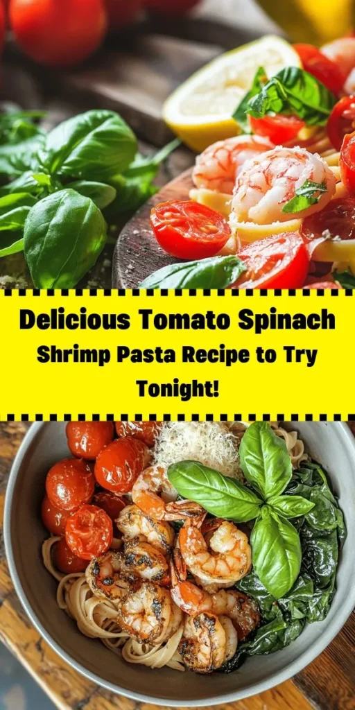Looking for a vibrant and healthy meal? Try this delicious Tomato Spinach Shrimp Pasta! Loaded with fresh shrimp, tender spinach, and juicy cherry tomatoes, this dish is not only eye-catching but also packed with nutrition. Perfect for any home cook, this easy recipe will impress your family and friends. Get ready to savor flavors and enjoy a meal that's both satisfying and wholesome. #ShrimpPasta #HealthyRecipes #DinnerIdeas #FreshIngredients #CookingAtHome