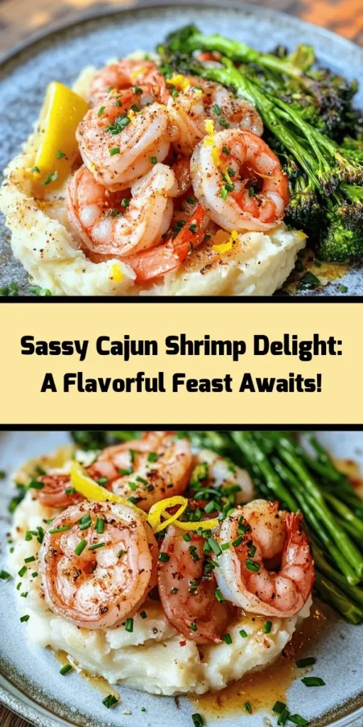 Experience the bold flavors of Cajun cuisine with our Sassy Cajun Shrimp Delight! This vibrant dish features succulent shrimp seasoned to perfection, served on a bed of creamy Yukon Gold mashed potatoes and accompanied by roasted broccolini. It's a celebration of textures and tastes, from spicy to creamy to crunchy. Perfect for a dinner party or a cozy meal at home, this recipe is sure to impress! Try it today! #CajunCooking #ShrimpRecipe #Foodie #DinnerInspiration #Yum