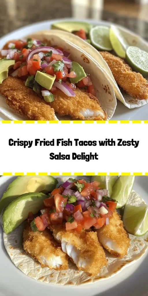Delve into the delicious world of fried fish tacos topped with zesty red onion-tomato salsa! This easy recipe combines crispy fish and fresh salsa wrapped in warm tortillas, making for a perfect meal any day of the week. Ideal for gatherings or a quick family dinner, these tacos are sure to please seafood lovers and food adventurers alike. Try it out and enjoy a burst of flavors in every bite! #FriedFishTacos #TacoTuesday #SeafoodRecipe #YummyFood #CookingAtHome #CulinaryAdventure #HealthyEating #TacoNight