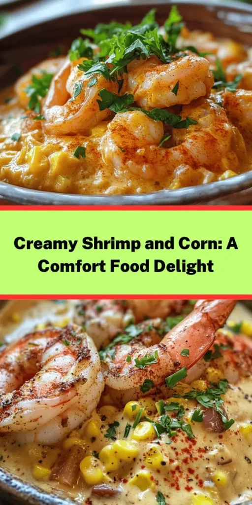 Discover the comfort of Shrimp & Creamed Corn Delight, a vibrant dish that perfectly blends succulent shrimp with the natural sweetness of corn. This versatile recipe is perfect for any occasion, from family dinners to special gatherings. With creamy textures and rich flavors, it’s a feast for both the eyes and the palate. Dive into this culinary adventure and impress your guests with ease! #ComfortFood #ShrimpRecipes #CreamedCorn #EasyRecipes #Foodie #DinnerIdeas