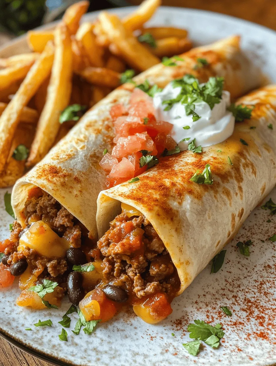 If you’re looking for a comforting meal that’s sure to satisfy the whole family, look no further than cheesy beef burritos served with crispy fries. This dish marries the rich, savory flavors of seasoned ground beef and gooey cheese with the satisfying crunch of perfectly fried potatoes, creating a culinary experience that is as delicious as it is comforting. Whether you’re planning a family dinner, hosting a gathering, or simply in need of a quick weeknight meal, these cheesy beef burritos will hit the spot.