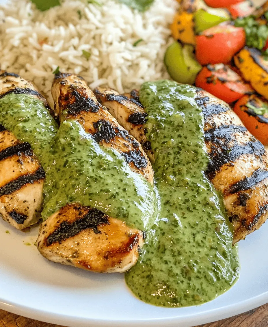 Grilled chicken is a staple in Peruvian households, often featured at family gatherings, celebrations, and street food stalls. The dish is traditionally marinated in a blend of spices and herbs, resulting in tender, juicy meat that is grilled to perfection. The marriage of smoky grilled chicken and the iconic creamy green sauce, known as <strong>salsa verde</strong>, makes this dish an irresistible choice for many.” /></p>
</p>
<h3>Preparing the Grill</h3>
</p>
<p>To achieve the perfect Peruvian grilled chicken, the first step is to prepare your grill properly. The ideal grill temperature for chicken is medium-high heat, which usually translates to around 375°F to 450°F (190°C to 230°C). This temperature range allows for a beautifully seared exterior while ensuring that the inside cooks thoroughly without drying out.</p>
</p>
<p>If you’re using a charcoal grill, wait until the coals are covered with a fine layer of ash before placing your chicken on the grill grates. For gas grills, simply preheat the grill for about 10-15 minutes with the lid closed. You can test the heat by holding your hand about six inches above the grill grates: if you can only hold it there for 2-3 seconds before feeling uncomfortable, the heat is just right.</p>
</p>
<p>To achieve those coveted grill marks, make sure to oil the grill grates lightly with a paper towel soaked in cooking oil. This will also prevent the chicken from sticking. Additionally, avoid moving the chicken around too much; let it sear on one side before flipping to the other. This technique will help you get those beautiful crosshatch grill marks that are not only visually appealing but also enhance the flavor through caramelization.</p>
</p>
<h3>Checking for Doneness</h3>
</p>
<p>Checking for doneness is a crucial step in cooking chicken, especially when grilling. To ensure that your Peruvian grilled chicken is safe to eat, use a meat thermometer to check the internal temperature. The USDA recommends that chicken should reach an internal temperature of 165°F (75°C) to be considered safe. Insert the thermometer into the thickest part of the chicken, avoiding the bone, as it can give you a false reading.</p>
</p>
<p>Another less technical, but still effective, way to check for doneness is the juices test. When you cut into the chicken, the juices should run clear, not pink. However, for the most reliable results, a meat thermometer is your best bet. Once your chicken has reached the required temperature, it’s time to take it off the grill.</p>
</p>
<h3>Resting Period</h3>
</p>
<p>After grilling, allow your chicken to rest for at least 5-10 minutes before slicing. This resting period is essential because it allows the juices to redistribute throughout the meat. If you cut into the chicken immediately after grilling, all those flavorful juices will escape, resulting in dry meat. By letting it rest, you ensure that each bite remains juicy and tender, contributing to an overall more enjoyable eating experience.</p>
</p>
<h3>Serving Suggestions</h3>
</p>
<h4>Presentation Ideas</h4>
</p>
<p>When it comes to serving your Peruvian grilled chicken, presentation matters. Start by placing the chicken on a large platter, and consider garnishing it with freshly chopped cilantro, which adds a pop of color and an aromatic touch. You can also drizzle some of the creamy green sauce over the chicken or serve it in a small bowl on the side for dipping.</p>
</p>
<p>Adding slices of lime around the platter not only enhances the visual appeal but also provides a refreshing citrusy kick that pairs beautifully with the grilled chicken. For an extra touch, you might want to include some grilled vegetables or colorful bell pepper strips for a vibrant and inviting presentation.</p>
</p>
<h4>Ideal Sides for a Complete Meal</h4>
</p>
<p>To create a complete meal around your Peruvian grilled chicken, consider serving it with traditional side dishes. One popular option is <strong>arroz con frejoles</strong>, which is a simple yet flavorful rice and bean dish. The creamy green sauce complements the rice well, adding richness to the meal.</p>
</p>
<p>Grilled vegetables are another fantastic side choice. Zucchini, bell peppers, and corn on the cob can be seasoned and cooked on the grill alongside your chicken. Their smoky flavor will enhance the overall dining experience.</p>
</p>
<p>Fresh salads also pair wonderfully. A simple green salad with a light vinaigrette or a quinoa salad with black beans, corn, and cilantro can add a refreshing contrast to the grilled chicken.</p>
</p>
<h3>Cultural Significance of Peruvian Grilled Chicken</h3>
</p>
<h4>A Look at Peruvian Cuisine</h4>
</p>
<p>Peruvian cuisine is a vibrant tapestry woven from a variety of cultural influences, including indigenous, Spanish, African, and Asian elements. This blend of flavors and techniques has given rise to some unique and delicious dishes. Traditional Peruvian meals often feature a wide array of ingredients, including potatoes, corn, and a variety of fresh herbs and spices.</p>
</p>
<p>One of the hallmark features of Peruvian food is its use of fresh ingredients, which can be seen in dishes like <strong>ceviche</strong>—fresh fish marinated in lime juice and seasoned with chili peppers and herbs. Another popular dish is <strong>lomo saltado</strong>, a stir-fry that mixes marinated strips of beef with onions, tomatoes, and a touch of soy sauce.</p>
</p>
<h4>Popularity of Grilled Chicken in Peru</h4>
</p>
<p>Grilled chicken is a staple in Peruvian households and is especially prominent in street food culture. Vendors across cities like Lima serve <strong>pollo a la brasa</strong>, which is marinated chicken grilled over charcoal, and is often accompanied by a variety of dipping sauces, including the beloved green sauce.</p>
</p>
<p>This dish has become a national favorite because it is not only delicious but also accessible and affordable. Families enjoy it for gatherings and celebrations, making it a beloved comfort food that embodies the warmth and community spirit of Peruvian culture.</p>
</p>
<h3>Health Benefits of the Ingredients</h3>
</p>
<h4>Nutritional Aspects of Chicken</h4>
</p>
<p>Chicken is a lean source of protein that provides essential nutrients beneficial for maintaining a healthy diet. A standard serving of grilled chicken breast can contain around 26 grams of protein, making it an excellent choice for muscle repair and growth. Additionally, chicken is rich in B vitamins, particularly niacin and vitamin B6, which play crucial roles in energy metabolism and cognitive function.</p>
</p>
<p>Moreover, chicken is a good source of minerals like phosphorus and selenium, which are essential for bone health and metabolic processes. Consuming grilled chicken, especially when prepared with minimal oil and paired with fresh vegetables, can support a balanced diet.</p>
</p>
<h4>Cilantro and Lime Health Benefits</h4>
</p>
<p>Cilantro, often used in Peruvian dishes, is not just a flavorful herb but also boasts numerous health benefits. It is rich in antioxidants and has been linked to improved digestion and lower blood sugar levels. Cilantro also contains essential oils that may help reduce inflammation.</p>
</p>
<p>Lime juice, another key ingredient in the creamy green sauce, is high in vitamin C, which is vital for immune function and skin health. The acidity of lime juice can also aid in digestion and help to enhance the flavors of the dish.</p>
</p>
<h3>Conclusion: Celebrating Peruvian Cuisine at Home</h3>
</p>
<p>The experience of preparing and enjoying Peruvian grilled chicken with creamy green sauce offers a delightful exploration of flavors and culinary traditions. This dish not only represents the vibrant culture of Peru but also allows you to bring a taste of this beautiful country into your home.</p>
</p>
<p>As you savor each bite, the smoky flavors of the grilled chicken, the freshness of the cilantro, and the zesty kick from the lime come together to create an unforgettable meal. Encouraging you to embrace the vibrant flavors of Peruvian cuisine, this recipe is a fantastic opportunity to experiment in the kitchen while sharing a delicious meal with family and friends. So fire up that grill and get ready to enjoy a taste of Peru that you can recreate anytime!</p>
<div id=