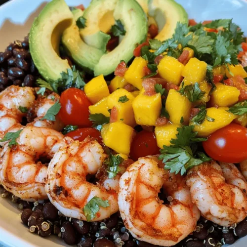If you're looking for a meal that harmoniously blends vibrant flavors, fresh ingredients, and nutritional benefits, then Shrimp and Avocado Bowls with Mango Salsa and Lime-Chili Sauce are your answer. This dish is not just a feast for the eyes; it's a culinary delight that tantalizes the taste buds with its colorful presentation and diverse textures. Each bite offers a burst of flavor, from the succulent shrimp to the creamy avocado, complemented by the sweetness of mango and a zesty sauce that ties everything together.