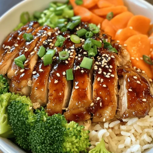 The Teriyaki Chicken Rice Bowl is a culinary masterpiece that beautifully marries the savory and sweet elements of Japanese cuisine with the wholesome comfort of a rice dish. Originating from Japan, teriyaki refers both to a cooking technique and a sauce that has become popular worldwide. The cooking method involves grilling or broiling food that has been glazed with a sweet soy-based sauce, creating a tantalizingly rich flavor profile. In recent years, teriyaki chicken rice bowls have gained immense popularity in modern cuisine, appealing to both health-conscious eaters and those seeking a fast yet delicious meal.