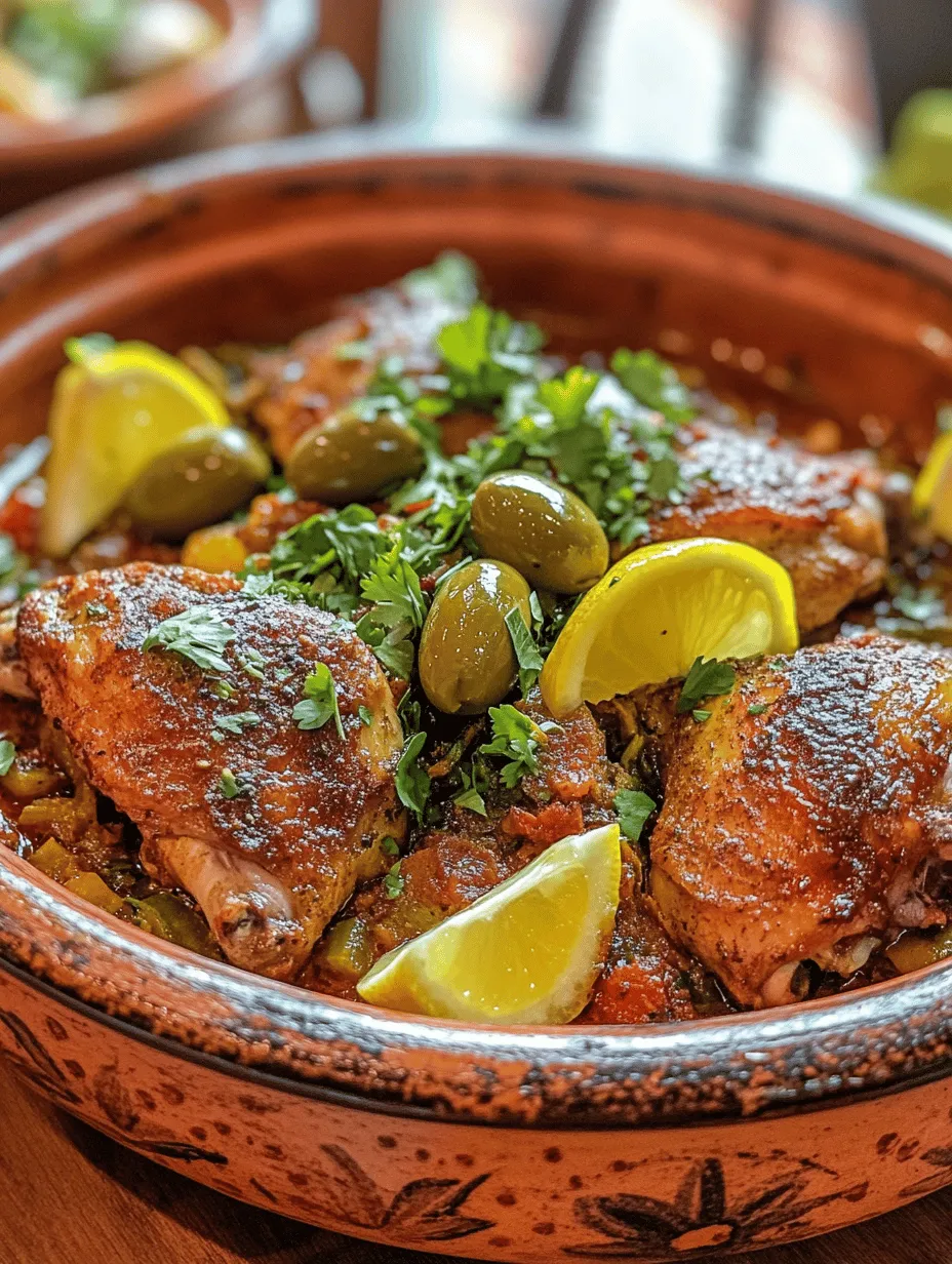 Moroccan Chicken Tagine with Olives and Lemons is not just a meal; it’s an invitation to experience the rich tapestry of Moroccan culture and culinary artistry. This iconic dish beautifully encapsulates the essence of Moroccan cooking, where vibrant flavors and aromatic spices come together in a comforting and satisfying way. With tender chicken, briny olives, and zesty lemons, each bite transports you to the bustling markets of Marrakech and the sun-soaked landscapes of the Moroccan countryside.