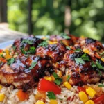 If you are seeking a delicious, hassle-free meal that is perfect for busy weeknights, look no further than the One-Pan Honey BBQ Chicken Rice. This dish is a delightful fusion of sweet and smoky flavors that will have your family coming back for seconds. The combination of tender chicken thighs, fluffy rice, and vibrant vegetables, all cooked together in one pan, not only makes for an easy cleanup but also ensures that every bite is infused with the rich essence of honey and BBQ sauce.