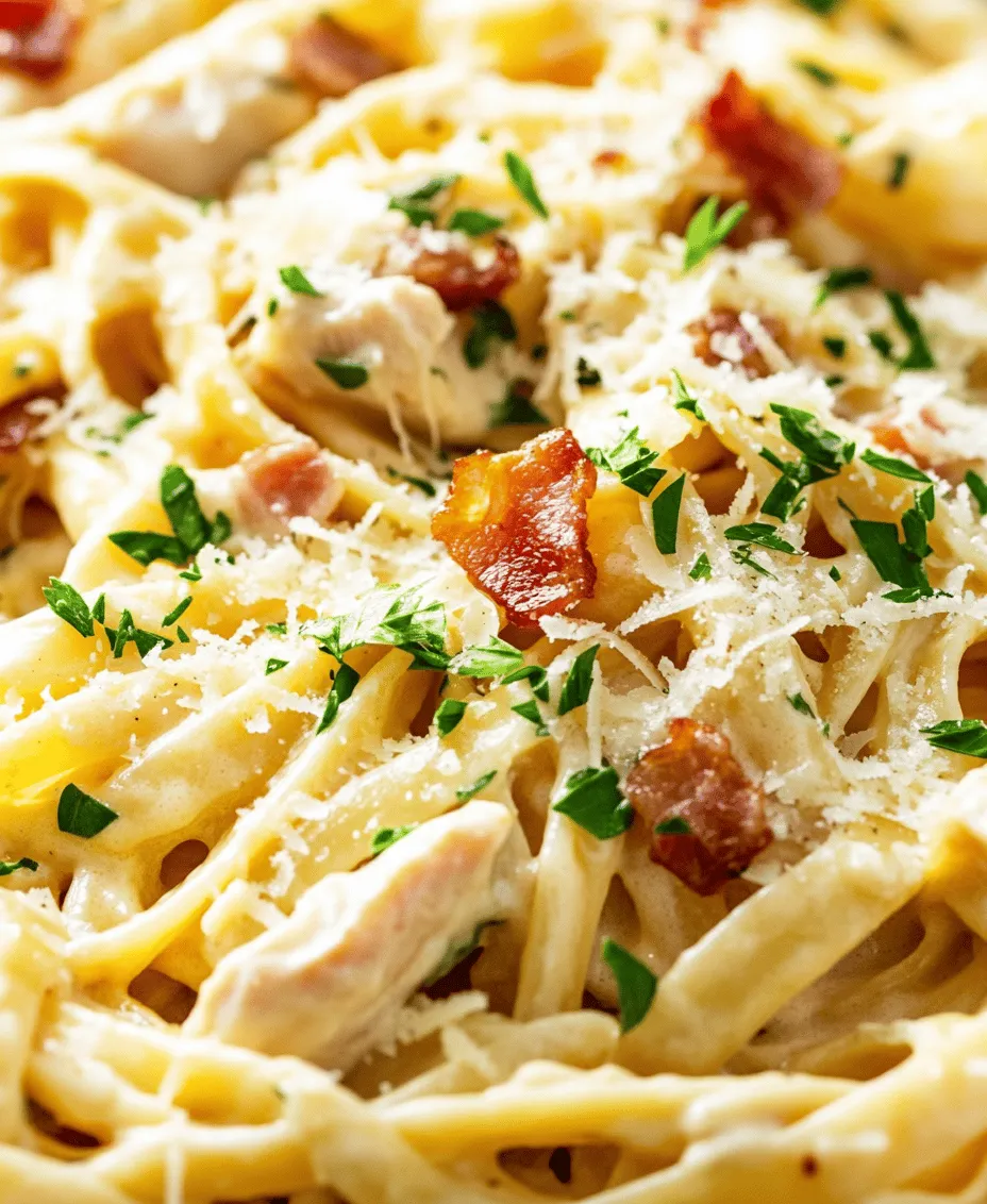 Chicken Carbonara is a delightful twist on the classic Italian pasta dish, renowned for its rich, creamy texture and robust flavors. Originating from the heart of Italy, Carbonara has evolved over the years to become a favorite not only in Italian kitchens but also in homes around the world. Its comforting nature and indulgent taste make it a staple for family dinners, special occasions, or even a cozy night in.