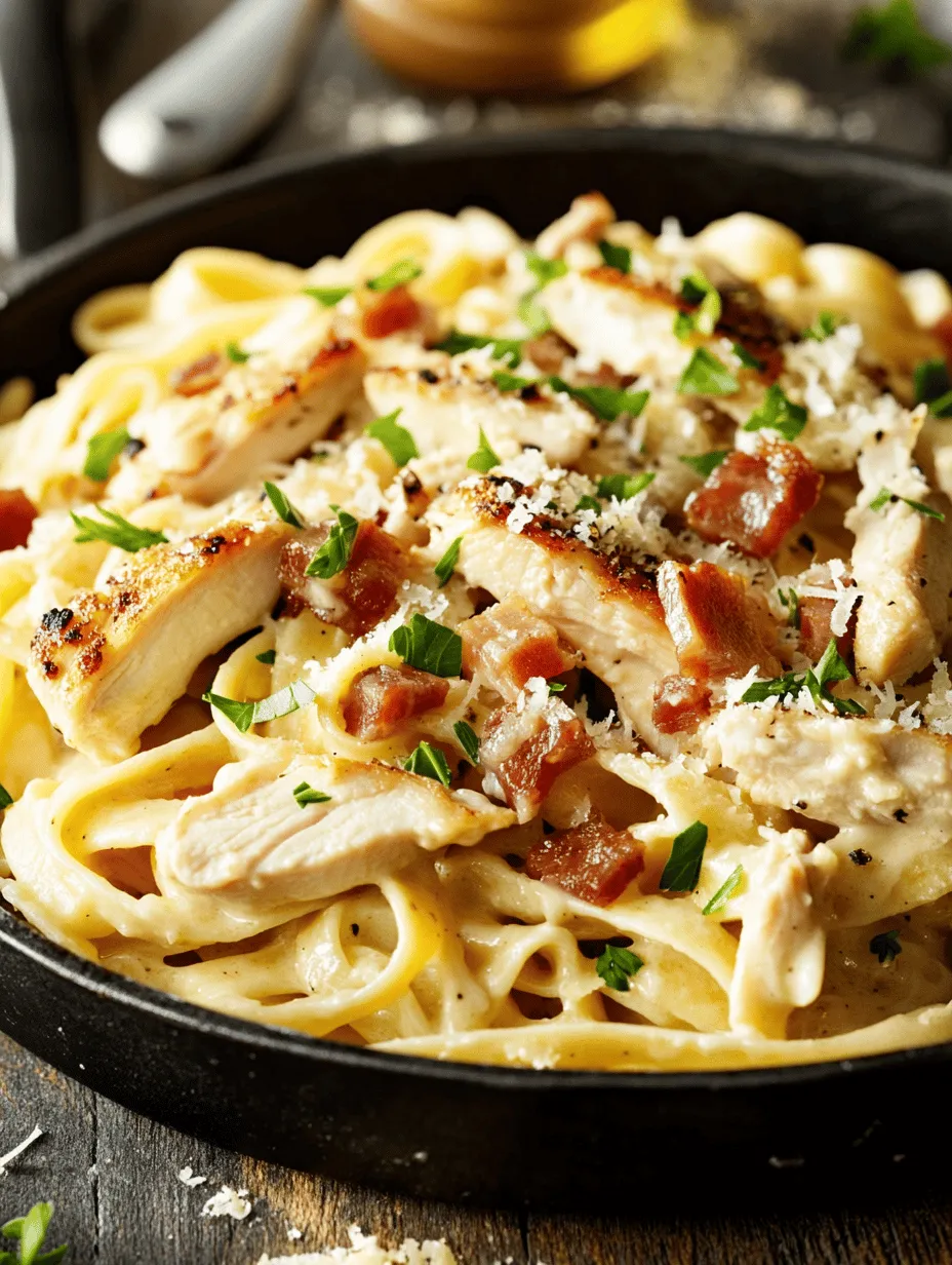 Chicken Carbonara is a delightful twist on the classic Italian pasta dish, renowned for its rich, creamy texture and robust flavors. Originating from the heart of Italy, Carbonara has evolved over the years to become a favorite not only in Italian kitchens but also in homes around the world. Its comforting nature and indulgent taste make it a staple for family dinners, special occasions, or even a cozy night in.