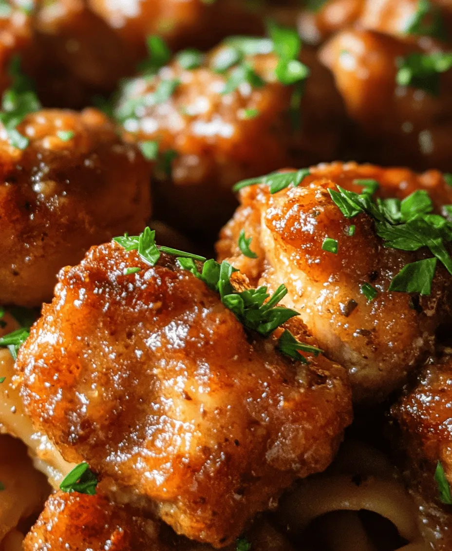 There's something inherently comforting about a dish that melds succulent chicken bites with a rich, creamy pasta. Garlic Butter Chicken Bites with Savory Creamy Parmesan Pasta is a culinary delight that perfectly captures the essence of a hearty family dinner. This dish is not only satisfying to the taste buds but also incredibly easy to prepare, making it an ideal choice for a busy weeknight meal. The combination of tender chicken infused with aromatic garlic butter and a luscious Parmesan sauce draped over perfectly cooked pasta creates an irresistible dining experience.