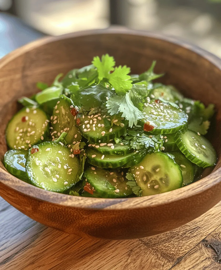 Asian cuisine has gained immense popularity worldwide, celebrated for its vibrant flavors, fresh ingredients, and healthful qualities. One dish that exemplifies these traits is the Crunchy Bliss: Easy Asian Cucumber Salad. This salad is a delightful combination of textures and tastes, featuring the refreshing crunch of cucumbers, the tanginess of rice vinegar, and a hint of umami from soy sauce. It’s a perfect accompaniment to any meal, a light starter, or even a stand-alone dish that shines on its own.