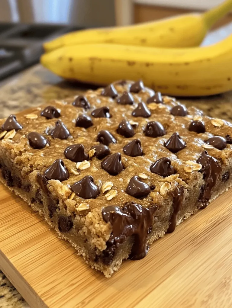 The popularity of chocolate chip banana bars has surged in households everywhere, and it’s easy to see why. The combination of flavors—from the comforting taste of bananas to the decadent chocolate—creates a harmonious balance that appeals to both children and adults alike. The texture is equally inviting: these bars are moist and chewy, thanks to the bananas and oats, yet firm enough to hold their shape, making them perfect for on-the-go snacking.