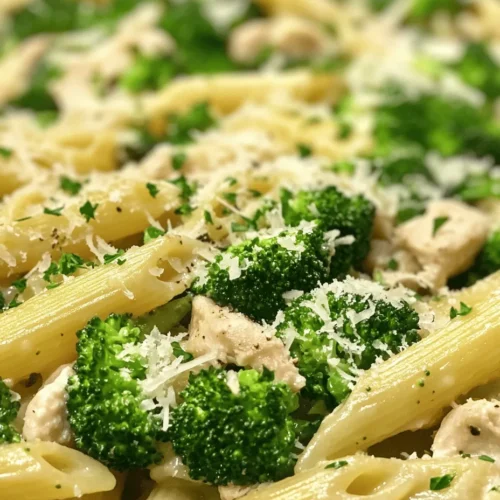 In the world of quick and comforting weeknight dinners, few dishes can rival the allure of Creamy Broccoli and Chicken Penne. This delightful pasta dish combines the tender, juicy flavors of chicken with vibrant broccoli florets, all enveloped in a rich and creamy sauce that promises to satisfy even the most discerning palate. The harmony of textures and flavors — from the smoothness of the sauce to the crunch of the broccoli and the satisfying bite of the penne — makes this recipe an instant favorite for families and busy individuals alike.