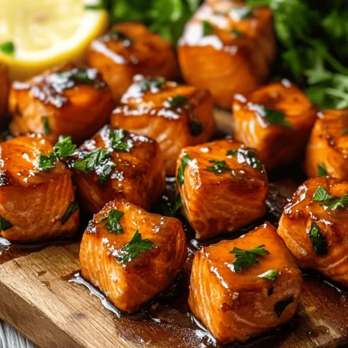If you’re searching for a dish that marries bold flavor with simplicity, look no further than Hot Honey Salmon Bites. This recipe is a delightful fusion of sweet and spicy, featuring flaky salmon coated in a luscious hot honey glaze. The combination of succulent fish and the unique heat of hot honey creates a mouthwatering experience that's hard to resist. Whether you’re planning a casual weeknight dinner or a special gathering, these salmon bites are not only easy to prepare but also a surefire crowd-pleaser.