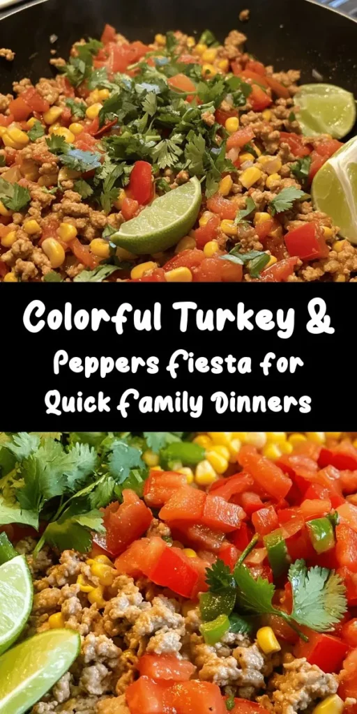 Elevate your weeknight dinners with the Turkey & Peppers Fiesta, a colorful and nutritious dish packed with lean ground turkey, vibrant bell peppers, and zesty spices. This quick recipe not only delights the taste buds but also provides essential vitamins and protein for a healthy lifestyle. Perfect for the whole family, it brings flavor and nutrition to the table without hours of prep. Discover the joy of easy cooking! #HealthyEating #QuickDinners #TurkeyRecipe #FamilyMeals #NutritiousFood #EasyRecipes