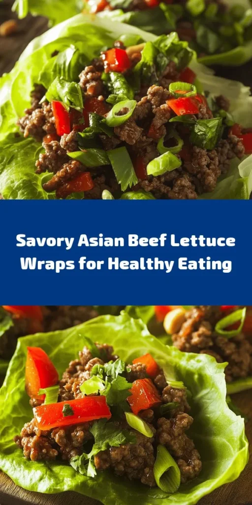 Discover the vibrant flavors of Asian-style ground beef lettuce wraps, a healthy and delicious meal option that's perfect for any occasion. With lean ground beef, crisp vegetables, and aromatic spices wrapped in fresh lettuce leaves, these wraps are low in carbs and high in taste. They're easy to customize for dietary preferences and perfect for a quick weeknight dinner or entertaining guests. Try this delightful dish today! #LettuceWraps #HealthyEating #AsianCuisine #LowCarbRecipes #MealPrepIdeas #FoodieFavorites #HealthyDinner