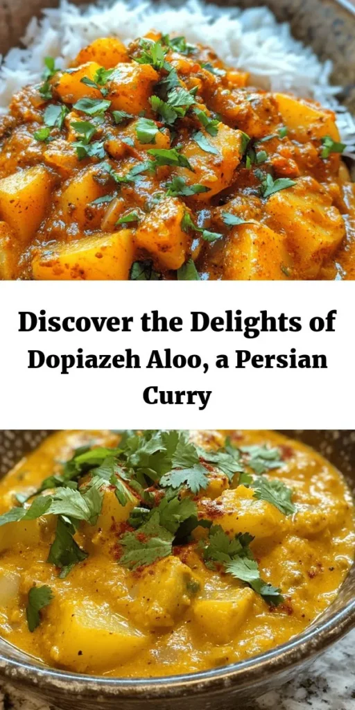 Discover the delicious world of Dopiazeh Aloo, a flavorful Persian potato curry that combines the richness of caramelized onions, tender potatoes, and aromatic spices. Perfect for family gatherings or cozy dinners, this dish is a comforting staple in Iranian cuisine. Its simplicity and robust flavors make it a must-try! Serve it alongside saffron rice or warm flatbreads for an unforgettable meal. #DopiazehAloo #PersianCuisine #PotatoCurry #ComfortFood #Foodie #CulinaryTraditions #HomeCooking #HealthyEating